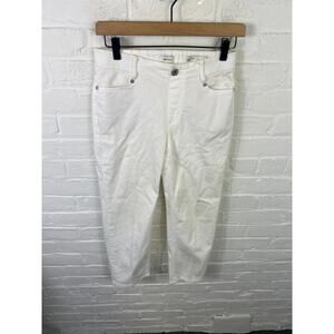 J. Jill Women's Denim Cropped Jeans High-Rise Stretch White Size 2 Petite
